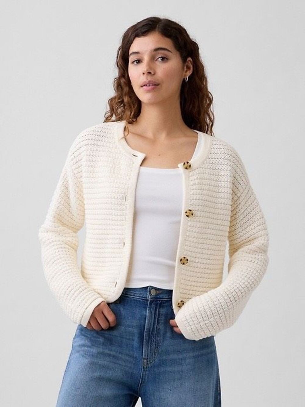 Gap Relaxed Textured Cardigan 100% Cotton